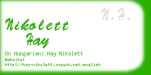 nikolett hay business card